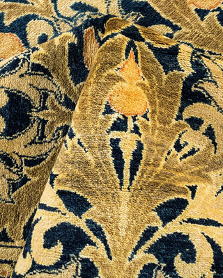 Contemporary Eclectic Blue Wool Area Rug 8' 10" x 12' 2" - Solo Rugs