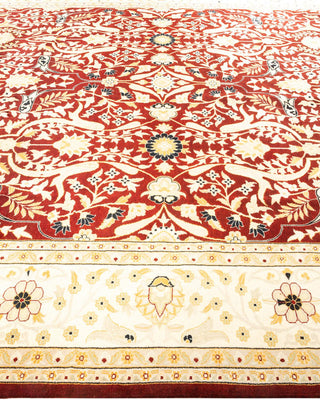 Traditional Mogul Red Wool Area Rug 9' 1" x 11' 10" - Solo Rugs