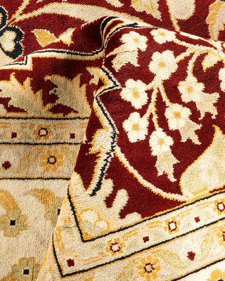 Traditional Mogul Red Wool Area Rug 9' 1" x 11' 10" - Solo Rugs