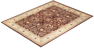 Traditional Mogul Red Wool Area Rug 9' 1" x 11' 10" - Solo Rugs