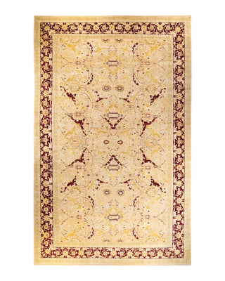 Traditional Mogul Yellow Wool Area Rug 12' 4" x 19' 4" - Solo Rugs