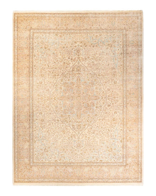 Traditional Mogul Ivory Wool Area Rug 9' 1" x 12' 3" - Solo Rugs