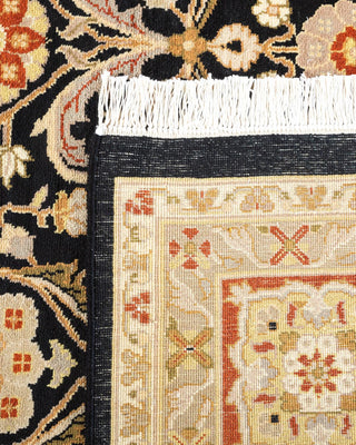 Traditional Mogul Black Wool Area Rug 9' 2" x 12' 2" - Solo Rugs