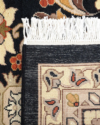 Traditional Mogul Black Wool Area Rug 9' 1" x 12' 5" - Solo Rugs