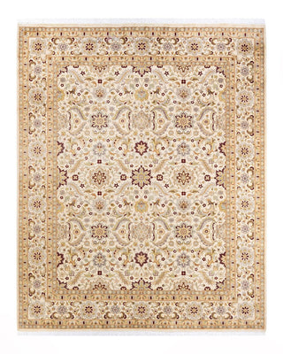 Traditional Mogul Ivory Wool Area Rug 8' 3" x 10' 0" - Solo Rugs