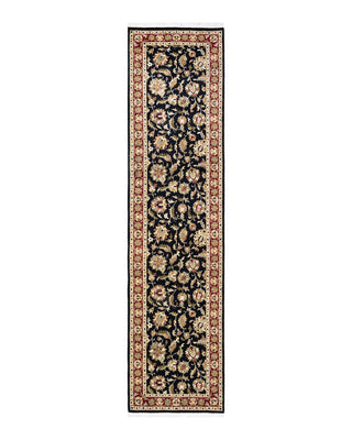 Traditional Mogul Black Wool Runner 2' 6" x 10' 6" - Solo Rugs