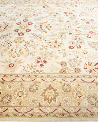 Traditional Mogul Ivory Wool Area Rug 9' 3" x 12' 0" - Solo Rugs
