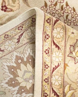 Traditional Mogul Ivory Wool Area Rug 9' 3" x 12' 0" - Solo Rugs