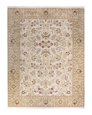 Traditional Mogul Ivory Wool Area Rug 9' 3" x 12' 0" - Solo Rugs