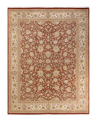 Traditional Mogul Orange Wool Area Rug 8' 0" x 10' 4" - Solo Rugs