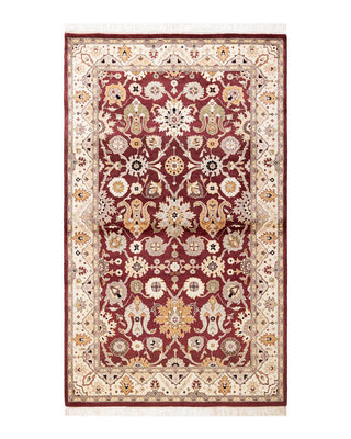 Traditional Mogul Red Wool Area Rug 3' 2" x 5' 3" - Solo Rugs