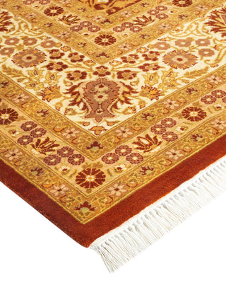 Traditional Mogul Orange Wool Area Rug 8' 1" x 9' 10" - Solo Rugs