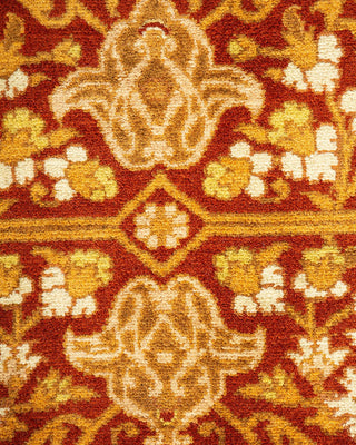 Traditional Mogul Orange Wool Area Rug 8' 1" x 9' 10" - Solo Rugs