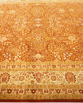Traditional Mogul Orange Wool Area Rug 8' 1" x 9' 10" - Solo Rugs