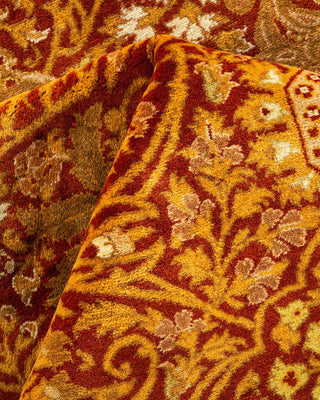 Traditional Mogul Orange Wool Area Rug 8' 1" x 9' 10" - Solo Rugs