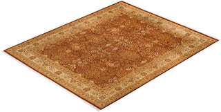 Traditional Mogul Orange Wool Area Rug 8' 1" x 9' 10" - Solo Rugs