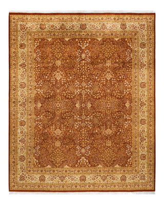 Traditional Mogul Orange Wool Area Rug 8' 1" x 9' 10" - Solo Rugs