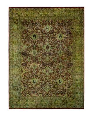 Contemporary Fine Vibrance Orange Wool Area Rug 9' 1" x 12' 3" - Solo Rugs