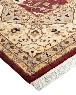 Traditional Mogul Red Wool Area Rug 6' 3" x 8' 3" - Solo Rugs