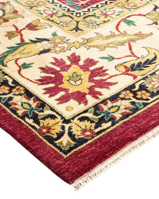 Traditional Mogul Red Wool Area Rug 10' 1" x 14' 5" - Solo Rugs