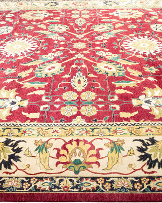 Traditional Mogul Red Wool Area Rug 10' 1" x 14' 5" - Solo Rugs
