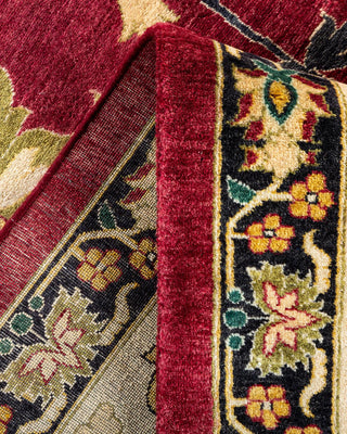Traditional Mogul Red Wool Area Rug 10' 1" x 14' 5" - Solo Rugs