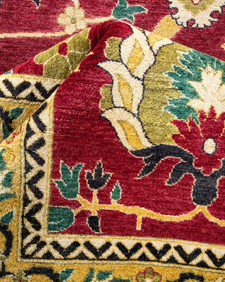 Traditional Mogul Red Wool Area Rug 10' 1" x 14' 5" - Solo Rugs