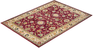 Traditional Mogul Red Wool Area Rug 10' 1" x 14' 5" - Solo Rugs