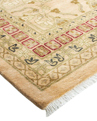 Traditional Mogul Beige Wool Area Rug 10' 2" x 14' 3" - Solo Rugs