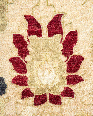 Traditional Mogul Beige Wool Area Rug 10' 2" x 14' 3" - Solo Rugs