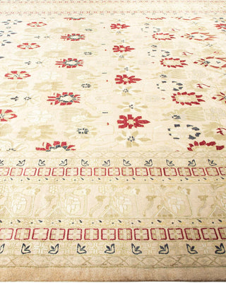 Traditional Mogul Beige Wool Area Rug 10' 2" x 14' 3" - Solo Rugs