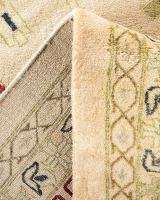 Traditional Mogul Beige Wool Area Rug 10' 2" x 14' 3" - Solo Rugs