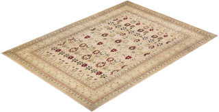 Traditional Mogul Beige Wool Area Rug 10' 2" x 14' 3" - Solo Rugs