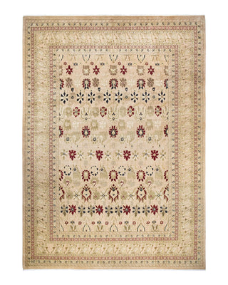 Traditional Mogul Beige Wool Area Rug 10' 2" x 14' 3" - Solo Rugs