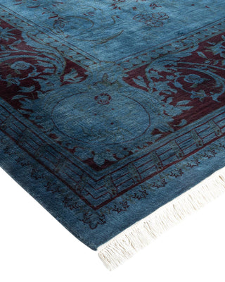 Contemporary Fine Vibrance Light Blue Wool Area Rug 9' 1" x 12' 5" - Solo Rugs