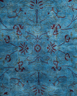 Contemporary Fine Vibrance Light Blue Wool Area Rug 9' 1" x 12' 5" - Solo Rugs