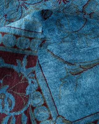 Contemporary Fine Vibrance Light Blue Wool Area Rug 9' 1" x 12' 5" - Solo Rugs