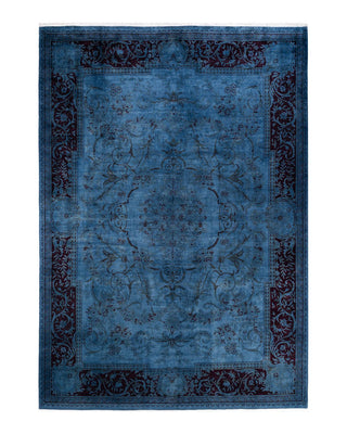 Contemporary Fine Vibrance Light Blue Wool Area Rug 9' 1" x 12' 5" - Solo Rugs