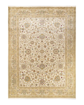 Traditional Mogul Ivory Wool Area Rug 9' 2" x 12' 5" - Solo Rugs