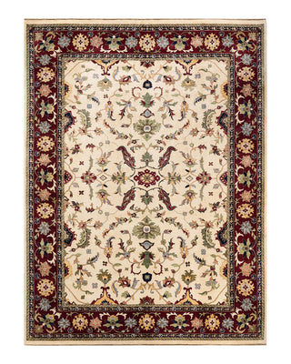 Traditional Mogul Ivory Wool Area Rug 9' 4" x 12' 5" - Solo Rugs