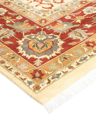 Traditional Mogul Ivory Wool Area Rug 9' 2" x 12' 2" - Solo Rugs