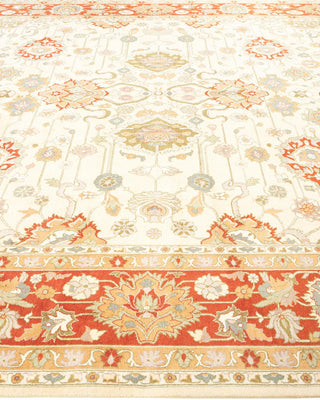 Traditional Mogul Ivory Wool Area Rug 9' 2" x 12' 2" - Solo Rugs