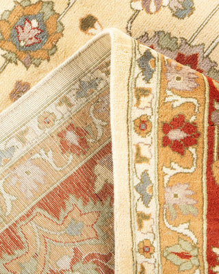 Traditional Mogul Ivory Wool Area Rug 9' 2" x 12' 2" - Solo Rugs