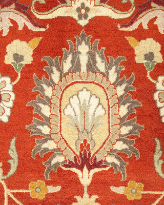 Traditional Mogul Orange Wool Area Rug 9' 2" x 12' 1" - Solo Rugs