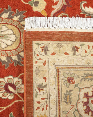 Traditional Mogul Orange Wool Area Rug 9' 2" x 12' 1" - Solo Rugs