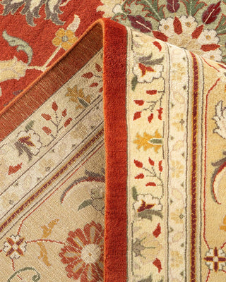 Traditional Mogul Orange Wool Area Rug 9' 2" x 12' 1" - Solo Rugs