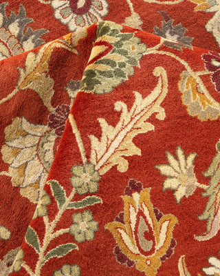 Traditional Mogul Orange Wool Area Rug 9' 2" x 12' 1" - Solo Rugs