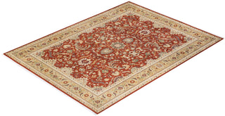 Traditional Mogul Orange Wool Area Rug 9' 2" x 12' 1" - Solo Rugs