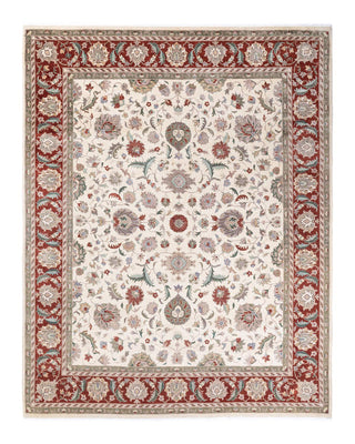 Traditional Mogul Ivory Wool Area Rug 8' 1" x 10' 1" - Solo Rugs