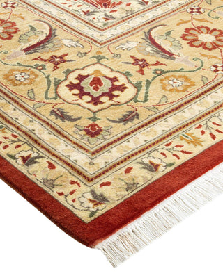 Traditional Mogul Orange Wool Area Rug 10' 0" x 14' 2" - Solo Rugs